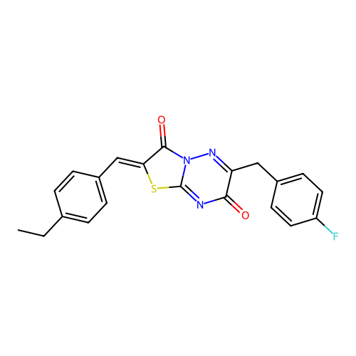(Z)-2-(4-ethylbenzylidene)-6-(4-fluorobenzyl)-2H-thiazolo[3,2-b][1,2,4]triazine-3,7-dione structure