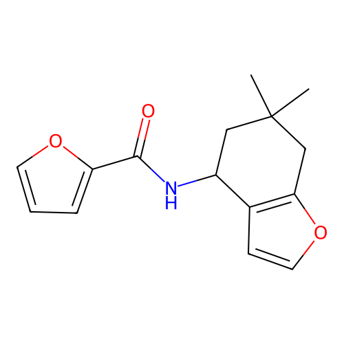 N-(6,6-dimethyl-5,7-dihydro-4H-1-benzofuran-4-yl)furan-2-carboxamide structure