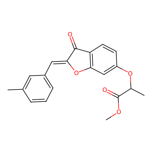 (Z)-methyl 2-((2-(3-methylbenzylidene)-3-oxo-2,3-dihydrobenzofuran-6-yl)oxy)propanoate structure