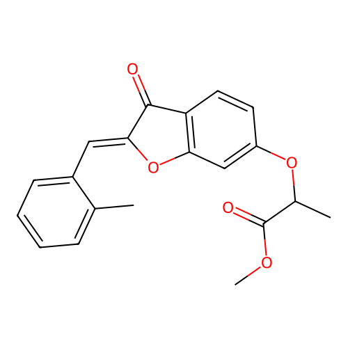 (Z)-methyl 2-((2-(2-methylbenzylidene)-3-oxo-2,3-dihydrobenzofuran-6-yl)oxy)propanoate structure