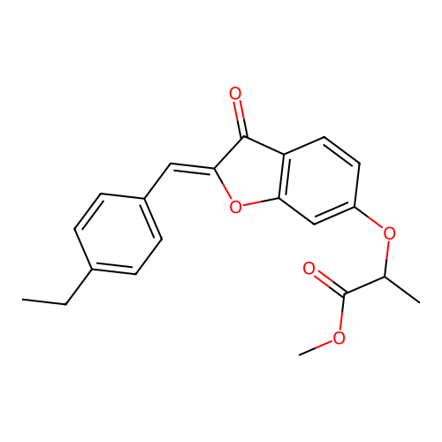 (Z)-methyl 2-((2-(4-ethylbenzylidene)-3-oxo-2,3-dihydrobenzofuran-6-yl)oxy)propanoate structure