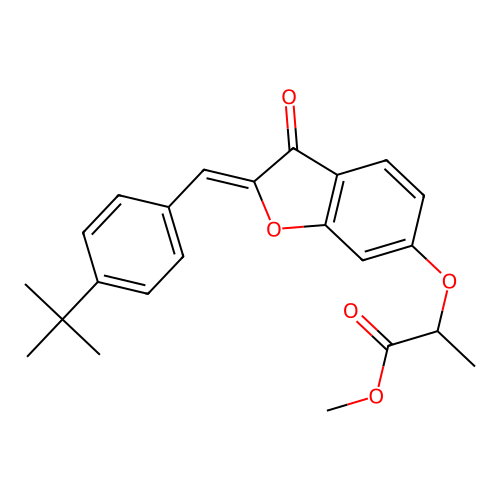 methyl 2-{[(2Z)-2-(4-tert-butylbenzylidene)-3-oxo-2,3-dihydro-1-benzofuran-6-yl]oxy}propanoate structure