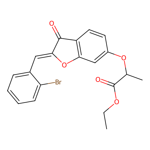 (Z)-ethyl 2-((2-(2-bromobenzylidene)-3-oxo-2,3-dihydrobenzofuran-6-yl)oxy)propanoate structure