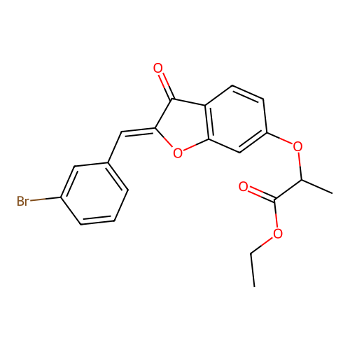 (Z)-ethyl 2-((2-(3-bromobenzylidene)-3-oxo-2,3-dihydrobenzofuran-6-yl)oxy)propanoate structure