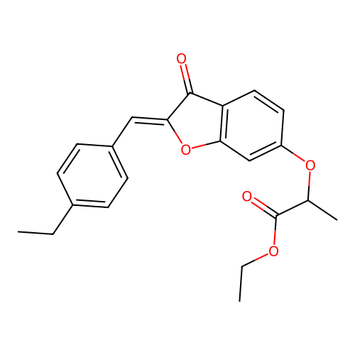 (Z)-ethyl 2-((2-(4-ethylbenzylidene)-3-oxo-2,3-dihydrobenzofuran-6-yl)oxy)propanoate structure