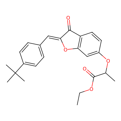 ethyl 2-{[(2Z)-2-(4-tert-butylbenzylidene)-3-oxo-2,3-dihydro-1-benzofuran-6-yl]oxy}propanoate structure