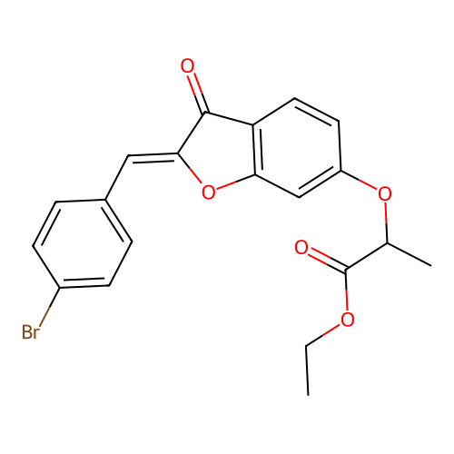(Z)-ethyl 2-((2-(4-bromobenzylidene)-3-oxo-2,3-dihydrobenzofuran-6-yl)oxy)propanoate structure