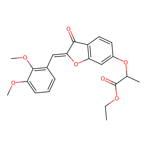 (Z)-ethyl 2-((2-(2,3-dimethoxybenzylidene)-3-oxo-2,3-dihydrobenzofuran-6-yl)oxy)propanoate structure