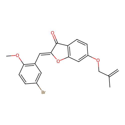 (2Z)-2-[(5-bromo-2-methoxyphenyl)methylidene]-6-(2-methylprop-2-enoxy)-1-benzofuran-3-one structure