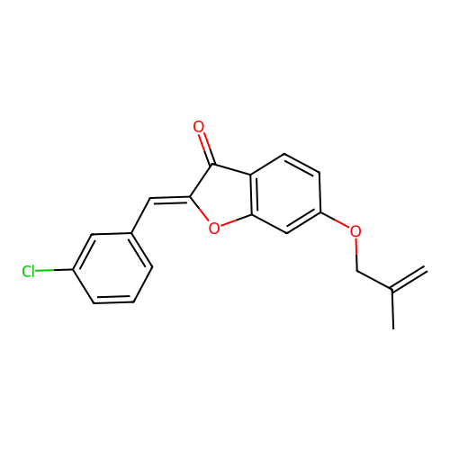 2-[(3-Chlorophenyl)methylene]-6-(2-methylprop-2-enyloxy)benzo[b]furan-3-one structure
