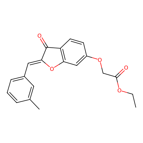 (Z)-ethyl 2-((2-(3-methylbenzylidene)-3-oxo-2,3-dihydrobenzofuran-6-yl)oxy)acetate structure
