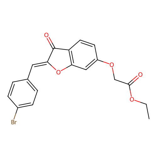 (Z)-ethyl 2-((2-(4-bromobenzylidene)-3-oxo-2,3-dihydrobenzofuran-6-yl)oxy)acetate structure
