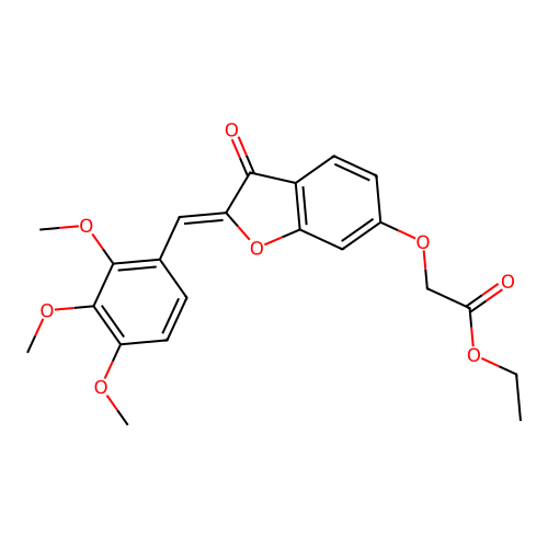 ethyl {[(2Z)-3-oxo-2-(2,3,4-trimethoxybenzylidene)-2,3-dihydro-1-benzofuran-6-yl]oxy}acetate structure
