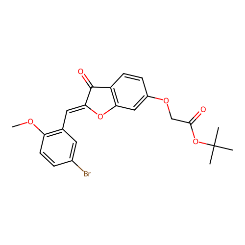 (Z)-tert-butyl 2-((2-(5-bromo-2-methoxybenzylidene)-3-oxo-2,3-dihydrobenzofuran-6-yl)oxy)acetate structure
