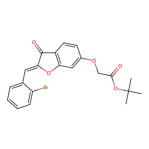 tert-butyl {[(2Z)-2-(2-bromobenzylidene)-3-oxo-2,3-dihydro-1-benzofuran-6-yl]oxy}acetate structure