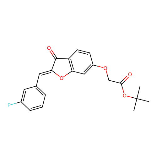 (Z)-tert-butyl 2-((2-(3-fluorobenzylidene)-3-oxo-2,3-dihydrobenzofuran-6-yl)oxy)acetate structure