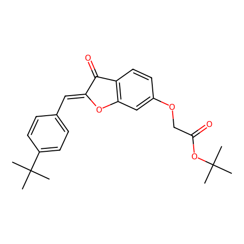tert-butyl {[(2Z)-2-(4-tert-butylbenzylidene)-3-oxo-2,3-dihydro-1-benzofuran-6-yl]oxy}acetate structure