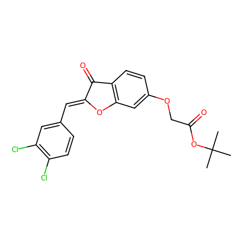 Tert-butyl 2-{2-[(3,4-dichlorophenyl)methylene]-3-oxobenzo[3,4-b]furan-6-yloxy}acetate structure