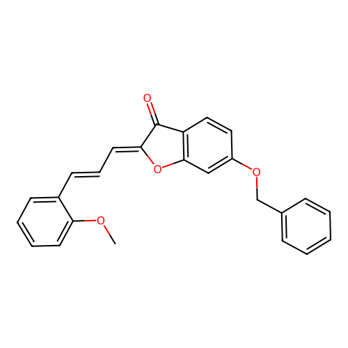 (Z)-6-(benzyloxy)-2-((E)-3-(2-methoxyphenyl)allylidene)benzofuran-3(2H)-one structure