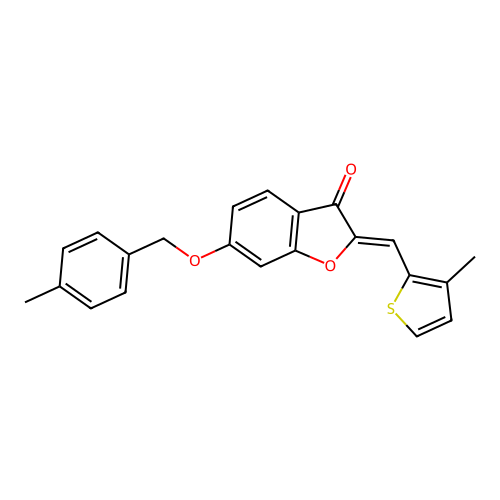 (Z)-6-((4-methylbenzyl)oxy)-2-((3-methylthiophen-2-yl)methylene)benzofuran-3(2H)-one structure