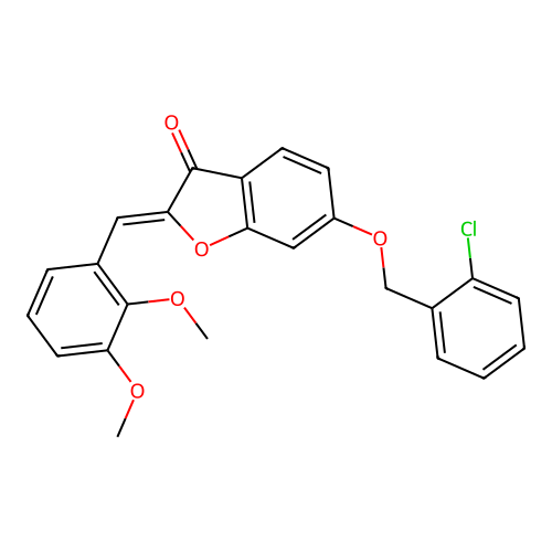 (Z)-6-((2-chlorobenzyl)oxy)-2-(2,3-dimethoxybenzylidene)benzofuran-3(2H)-one structure