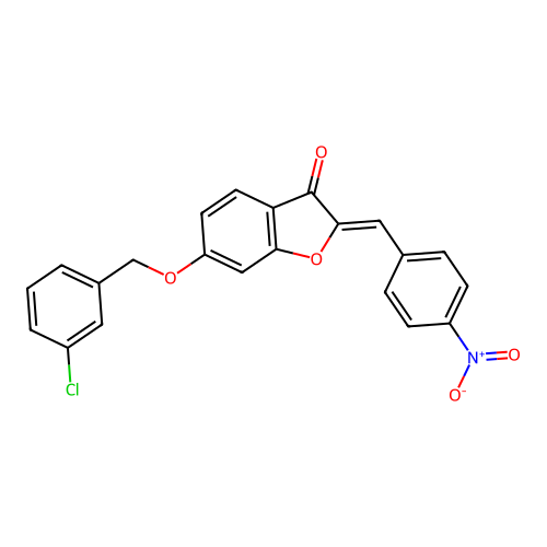 6-[(3-Chlorophenyl)methoxy]-2-[(4-nitrophenyl)methylene]benzo[b]furan-3-one structure