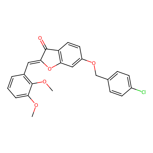 (Z)-6-((4-chlorobenzyl)oxy)-2-(2,3-dimethoxybenzylidene)benzofuran-3(2H)-one structure