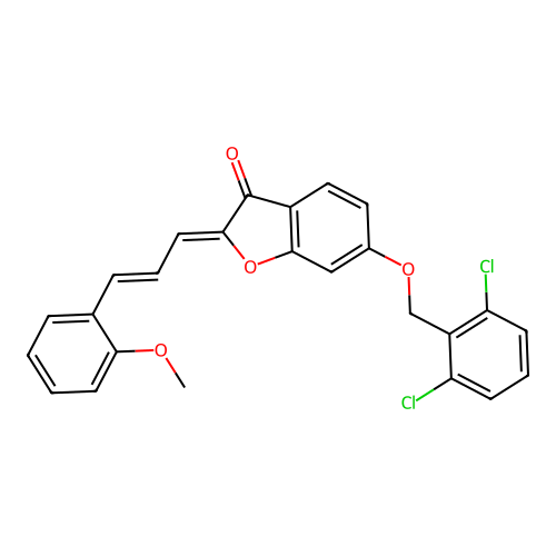 (Z)-6-((2,6-dichlorobenzyl)oxy)-2-((E)-3-(2-methoxyphenyl)allylidene)benzofuran-3(2H)-one structure