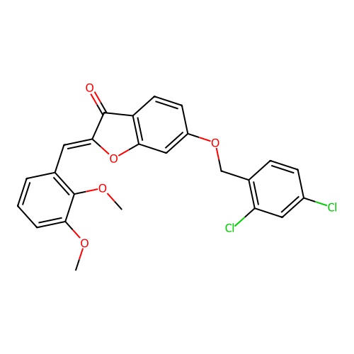 (Z)-6-((2,4-dichlorobenzyl)oxy)-2-(2,3-dimethoxybenzylidene)benzofuran-3(2H)-one structure