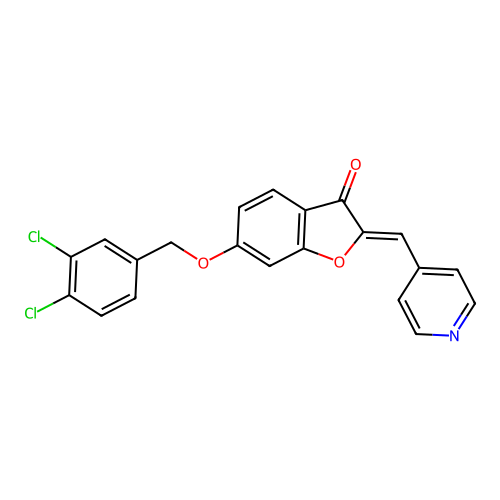 6-[(3,4-Dichlorophenyl)methoxy]-2-(4-pyridylmethylene)benzo[b]furan-3-one structure