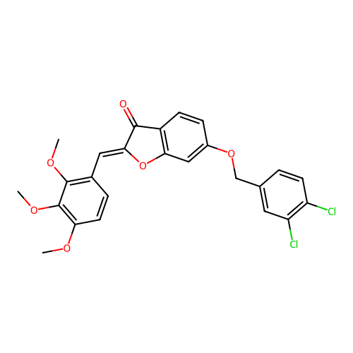 (Z)-6-((3,4-dichlorobenzyl)oxy)-2-(2,3,4-trimethoxybenzylidene)benzofuran-3(2H)-one structure