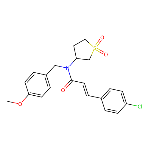 (2E)-3-(4-chlorophenyl)-N-(1,1-dioxidotetrahydrothiophen-3-yl)-N-(4-methoxybenzyl)prop-2-enamide structure