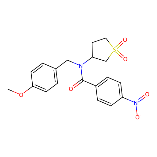 N-(1,1-dioxidotetrahydrothiophen-3-yl)-N-(4-methoxybenzyl)-4-nitrobenzamide structure