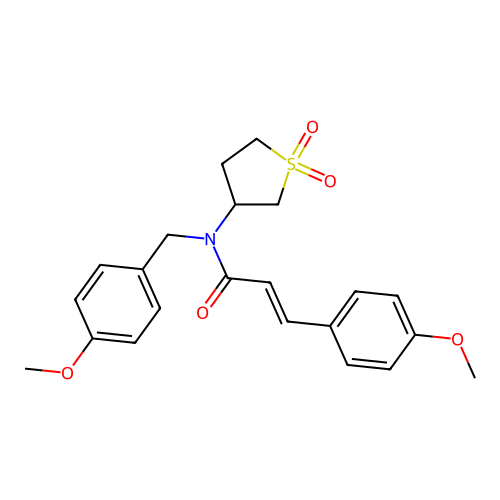 (2E)-N-(1,1-dioxidotetrahydrothiophen-3-yl)-N-(4-methoxybenzyl)-3-(4-methoxyphenyl)prop-2-enamide structure