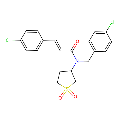 (2E)-N-(4-chlorobenzyl)-3-(4-chlorophenyl)-N-(1,1-dioxidotetrahydrothiophen-3-yl)prop-2-enamide structure