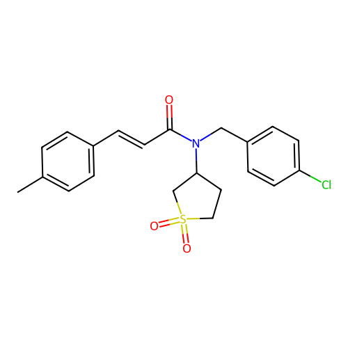 (2E)-N-(4-chlorobenzyl)-N-(1,1-dioxidotetrahydrothiophen-3-yl)-3-(4-methylphenyl)prop-2-enamide structure