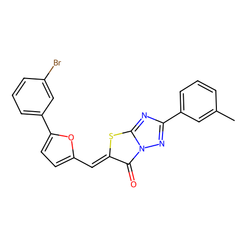 (5Z)-5-[[5-(3-bromophenyl)furan-2-yl]methylidene]-2-(3-methylphenyl)-[1,3]thiazolo[3,2-b][1,2,4]triazol-6-one structure