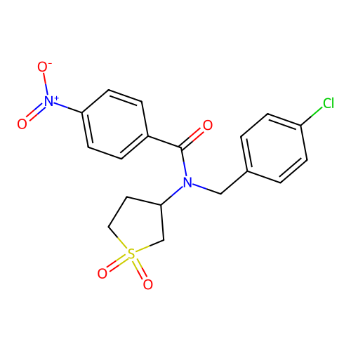 N-(4-chlorobenzyl)-N-(1,1-dioxidotetrahydrothiophen-3-yl)-4-nitrobenzamide structure