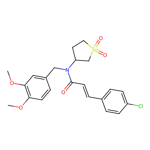 (2E)-3-(4-chlorophenyl)-N-(3,4-dimethoxybenzyl)-N-(1,1-dioxidotetrahydrothiophen-3-yl)prop-2-enamide structure