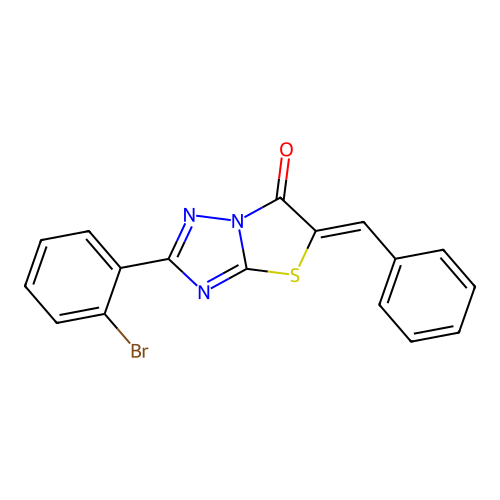 (Z)-5-benzylidene-2-(2-bromophenyl)thiazolo[3,2-b][1,2,4]triazol-6(5H)-one structure