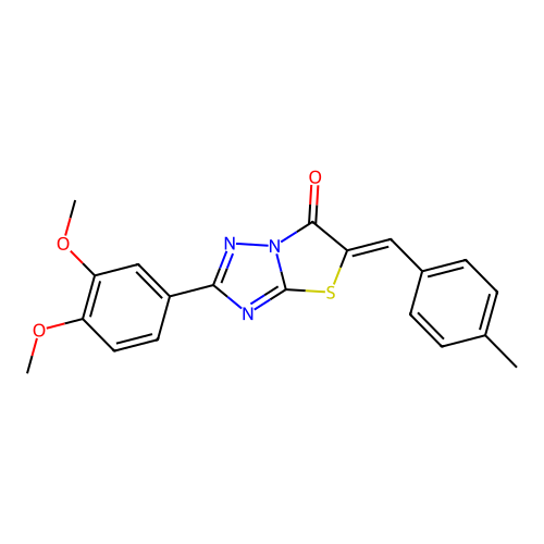 (5Z)-2-(3,4-dimethoxyphenyl)-5-(4-methylbenzylidene)[1,3]thiazolo[3,2-b][1,2,4]triazol-6(5H)-one structure
