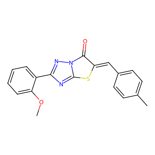 (Z)-2-(2-methoxyphenyl)-5-(4-methylbenzylidene)thiazolo[3,2-b][1,2,4]triazol-6(5H)-one structure