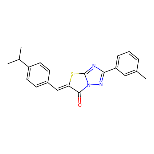 (Z)-5-(4-isopropylbenzylidene)-2-(m-tolyl)thiazolo[3,2-b][1,2,4]triazol-6(5H)-one structure