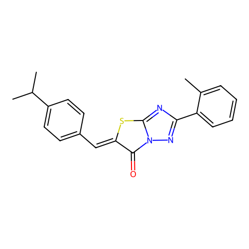 (5Z)-5-(4-isopropylbenzylidene)-2-(2-methylphenyl)[1,3]thiazolo[3,2-b][1,2,4]triazol-6(5H)-one structure
