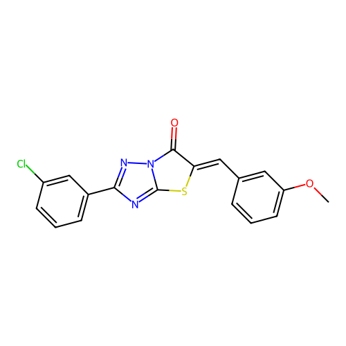(Z)-2-(3-chlorophenyl)-5-(3-methoxybenzylidene)thiazolo[3,2-b][1,2,4]triazol-6(5H)-one structure