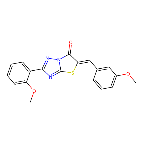 (Z)-5-(3-methoxybenzylidene)-2-(2-methoxyphenyl)thiazolo[3,2-b][1,2,4]triazol-6(5H)-one structure