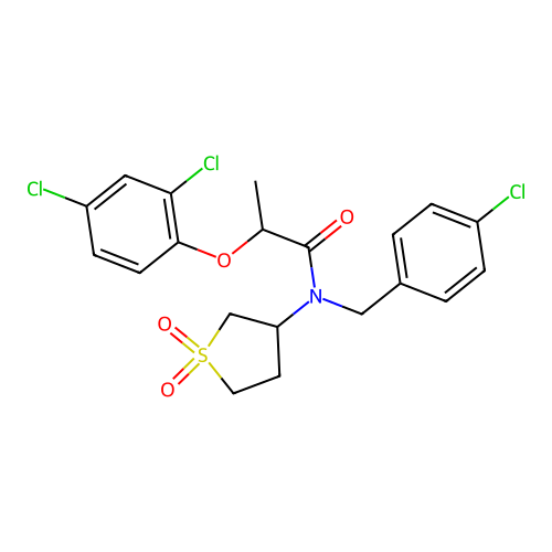 N-(4-chlorobenzyl)-2-(2,4-dichlorophenoxy)-N-(1,1-dioxidotetrahydrothiophen-3-yl)propanamide structure