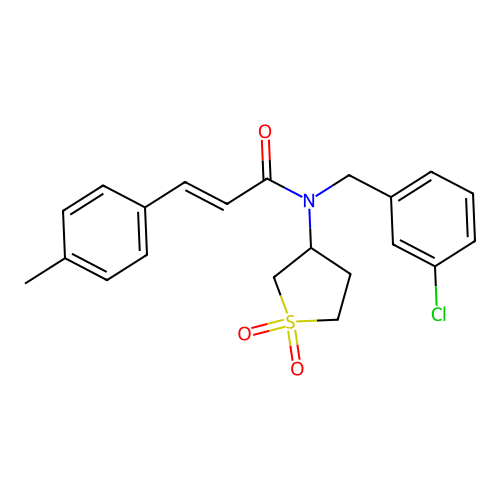 (2E)-N-(3-chlorobenzyl)-N-(1,1-dioxidotetrahydrothiophen-3-yl)-3-(4-methylphenyl)prop-2-enamide structure