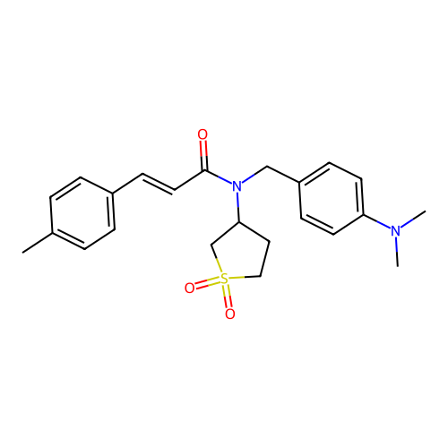(2E)-N-[4-(dimethylamino)benzyl]-N-(1,1-dioxidotetrahydrothiophen-3-yl)-3-(4-methylphenyl)prop-2-enamide structure