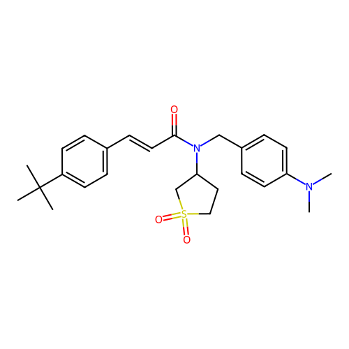 (2E)-3-(4-tert-butylphenyl)-N-[4-(dimethylamino)benzyl]-N-(1,1-dioxidotetrahydrothiophen-3-yl)prop-2-enamide structure